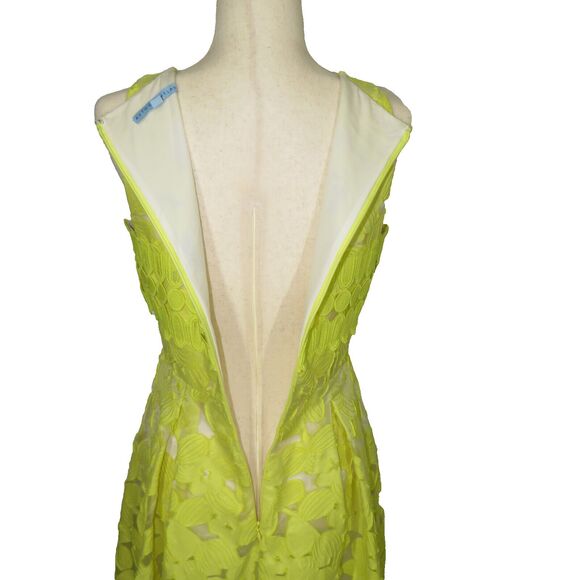 Antonio Melani Retro Yellow Clip Floral Fit And Flare Sleeveless Midi Dress Sz 4 - Picture 7 of 10